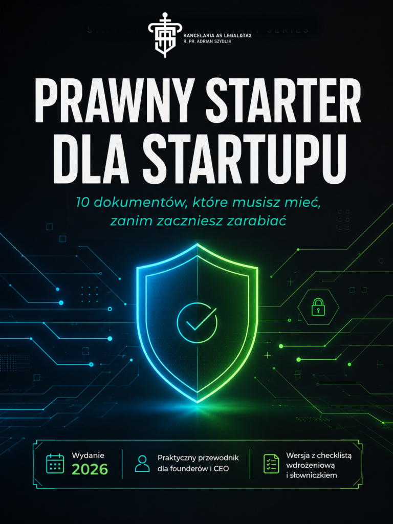 prawny starer dla start upu przewodnik prawnik kancelaria as legal tax