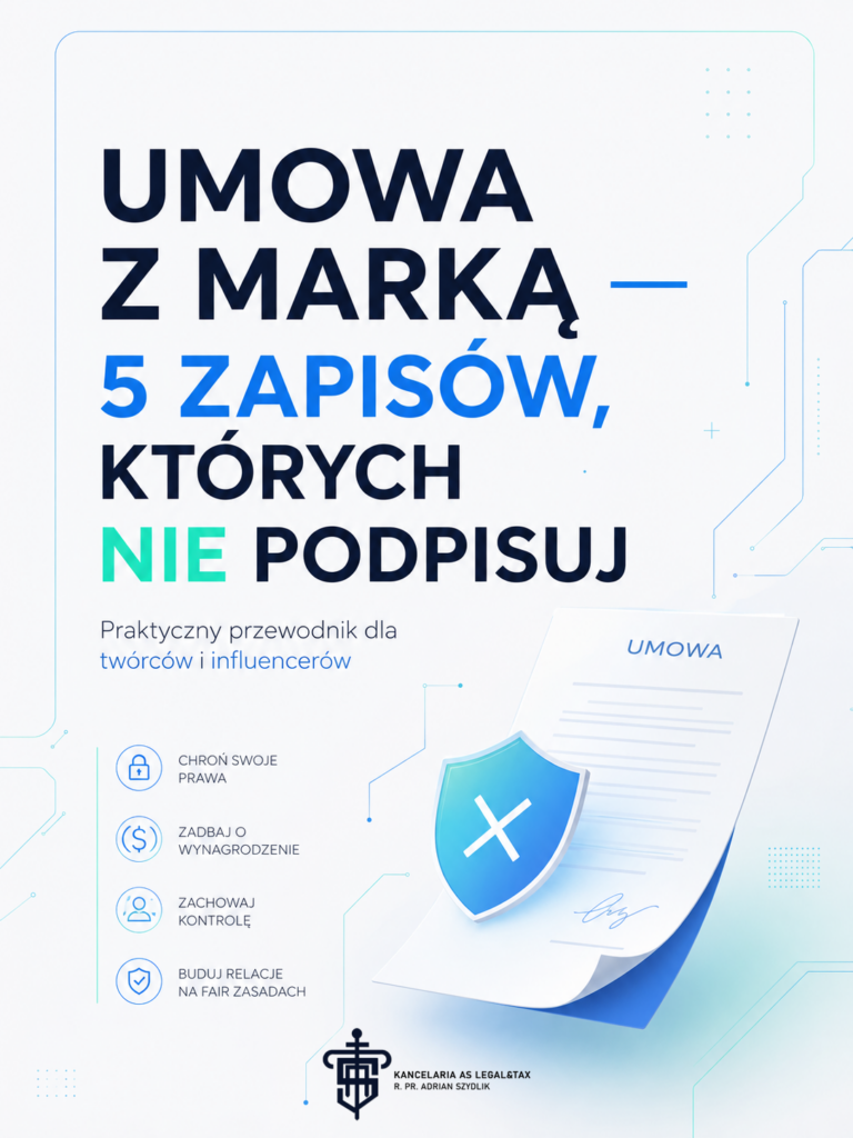 umowa z marka 5 zapisow prawnik dla twórcy influencera online